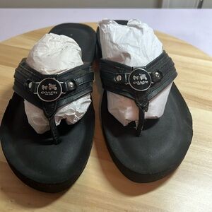 Coach black sandals